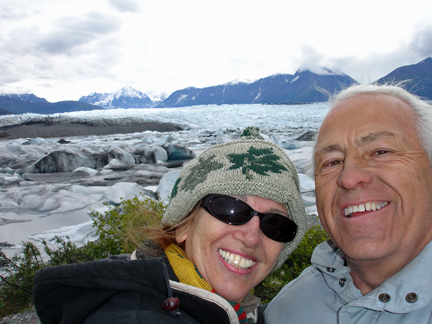 Lee and Karen Duquette and the gorgeous Knik Glacier