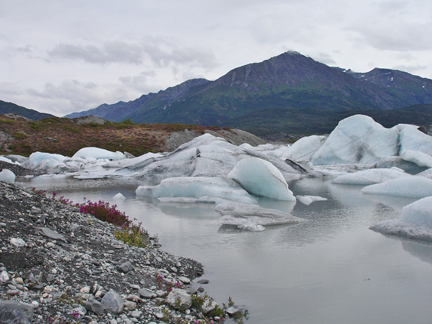 glacier and mountains