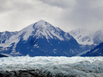 a close up of the glacier