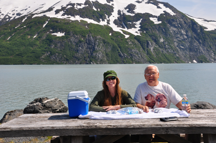 the two RV Gypsies enjoy lunch