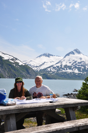 the two RV Gypsies enjoy lunch