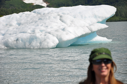 Karen Duquette and an iceberg
