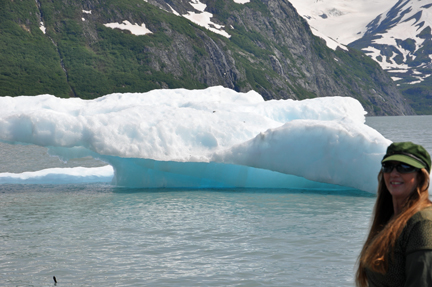 Karen Duquette and an iceberg