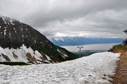 view looking out from the Alyeska mountain