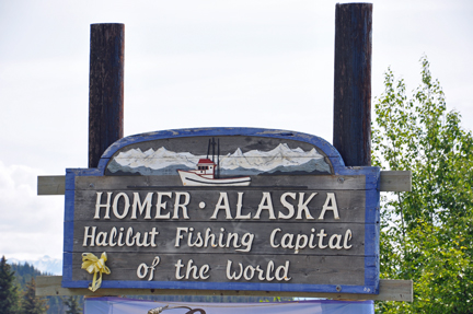 sign - Homer Alaska - Halibut fishing Capitol of the world