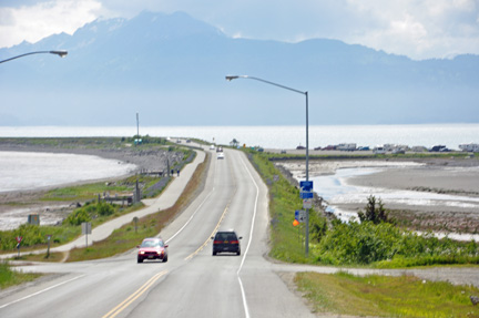 the road to Homer Spit
