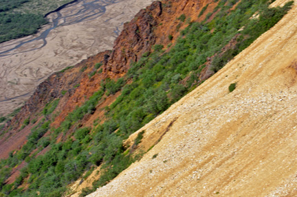 looking down the cliff side