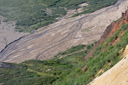 looking down the cliff side