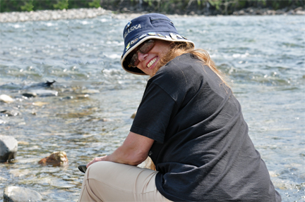 Karen Duquette panning for gold