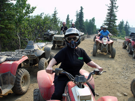 Karen Duquette on her ATV