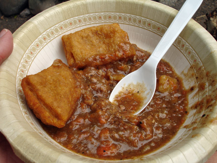 Alaskan stew and flat bread