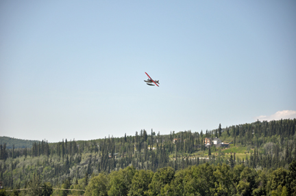 bush plane in the air