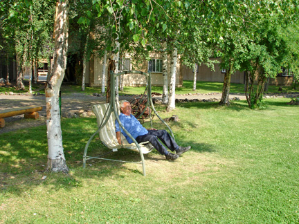 Lee on a swing