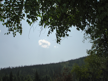 one cloud in a very clear sky