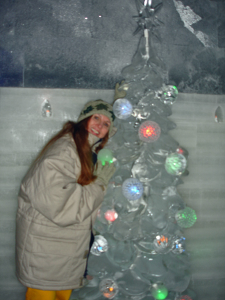 an ice Christmas tree