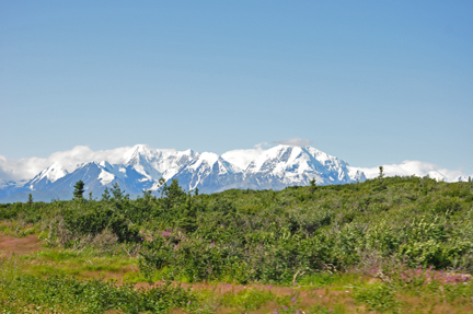 various mountains in the Alaska Range