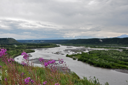 Mount Drum and river