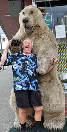 Lee and a stuffed bear