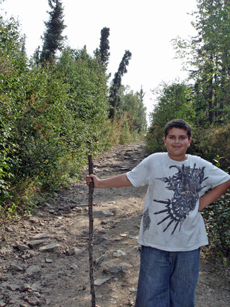 a hike up the hillside