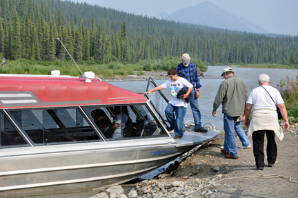 Alex getting back on the boat