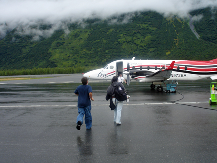 approaching the airplane