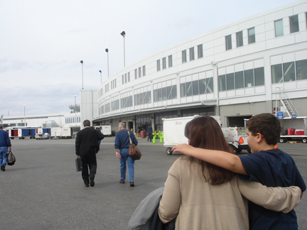 Renee and Alex in the airport