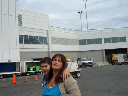 Renee and Alex in the airport