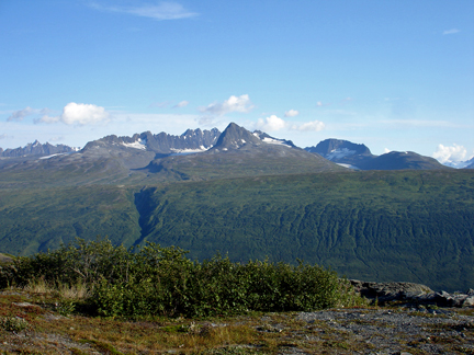 view of un-named glaciers