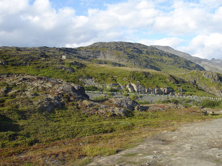 view of the road and mountains