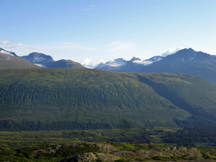 un-named glaciers and a mountain