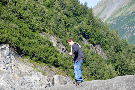 Alex at the crest of the hill