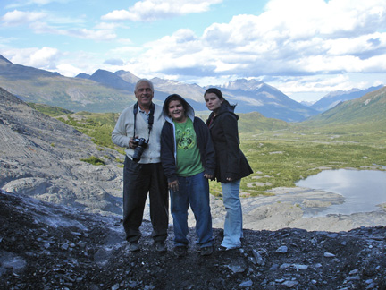 big smiles on Worthington Glacier