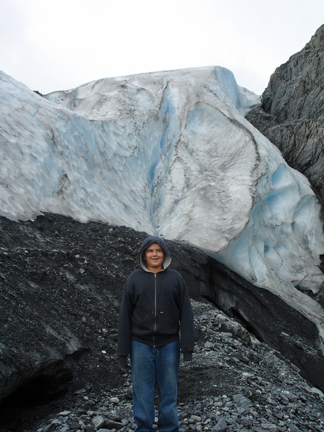 Alex on Worthington Glacier in Alaska
