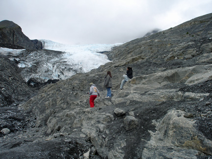 Heading back down the trail