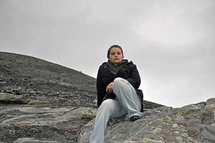 a posing beauty on Worthington Glacier in Alaska