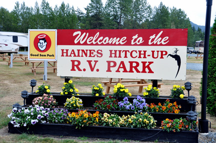 sign - welcome to haines Hitch-Up RV Park