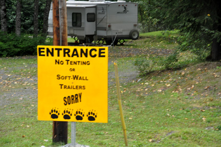 sign - at entrance to campground