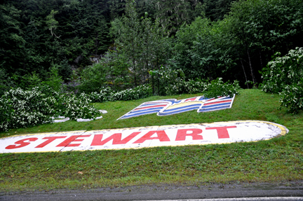 Steward letters and flag in the grass