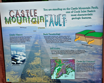 sign  that we are standing on the Castle Mountain Fault
