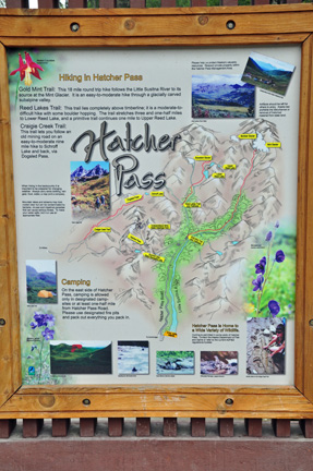 sign about Hatcher Pass