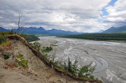 looking straight down towards Knik River