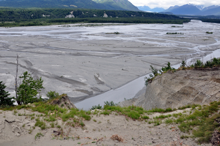 looking straight down towards Knik River