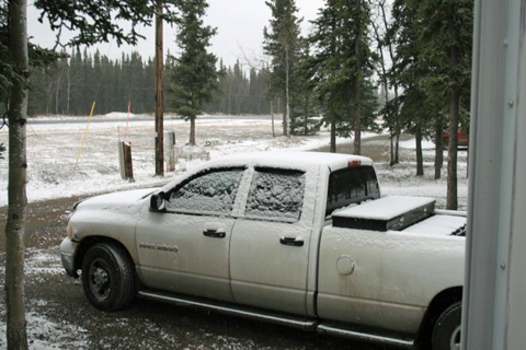 snow in Tok, Alaska