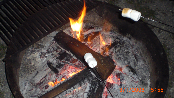 toasting marshmellows