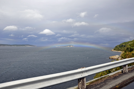 a rainbow at Cape Breton Highlands National Park