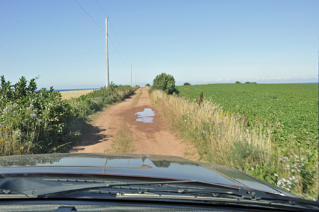 nasty dirt road to the lighthouse