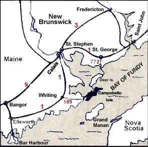 map showing location of Campobello Island