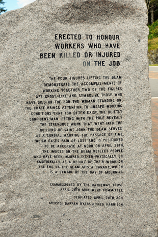 Monument erected to honor workers killed or injured on the job