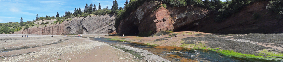 vaces, cliffs and he running stream