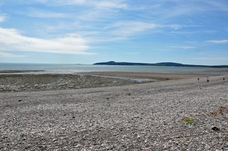 View of the beach from restaurant 